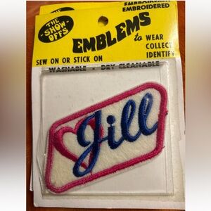 Emblems Patch 'The Show Offs' vintage 70s name Jill